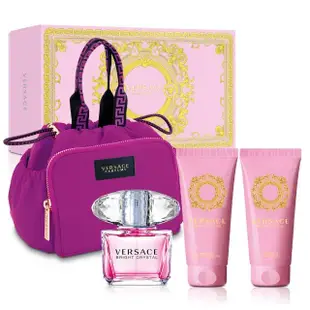 【VERSACE 凡賽斯】香戀水晶女性淡香水禮盒-淡香水90ml+香浴凝露100ml+香體乳液100ml+手提包(專櫃公司貨)