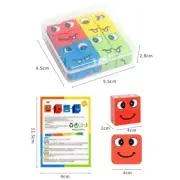 Kids Face Change Expression Puzzle Building Blocks Montessori Cube Table Game To