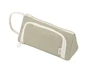 Pencil Case with Handle Smooth Zipper Polyester Compartment Design Stationery Storage Bag School Supplies -Light Green
