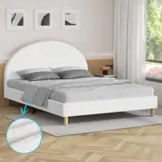 ALFORDSON Bed Frame Arched Base White Double