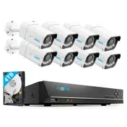 Reolink16-Channel PoE 4K Security Camera System with 5X Optical Zoom & Spotlights Color Night Vision, 4TB HDD, RLK16-811B8-A