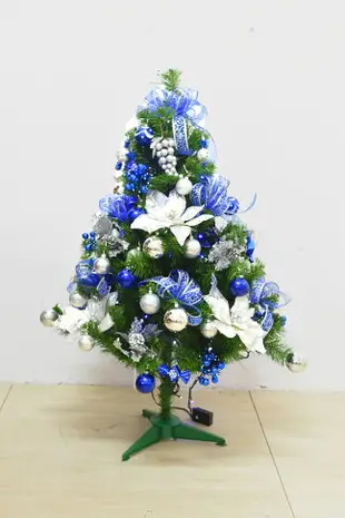 4尺裝飾聖誕樹(藍)-DIY佈置好簡單，DIY佈置/聖誕樹/聖誕佈置/聖誕燈/會場佈置/材料包/成品樹/小樹，X射線【X041400】