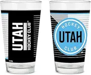 Rico Industries NHL Hockey Utah Hockey Club 16 oz Pint Glasses with Digitally Printed Logo, Set of 2 Classic Drinking Glasses, for Fans, Dishwasher Safe, Great for Water, Beer, Iced Tea