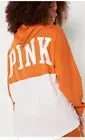 XL New Victoria Secret PINK Varsity long sleeve Oversized Tee Women Extra Large