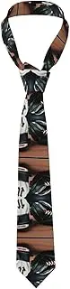 [CADREWY] Baseball And Gloves Print Soft Men Necktie Classic Tie For Weddings And Special Occasions Ties Business, Black