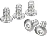 uxcell #4-40x3/16 Button Head Socket Cap Screws, 50pcs 304 Stainless Steel Fasteners Hex Bolts Screws, Full Thread Hex Drive Screws