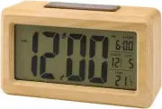 Wooden Digital Alarm Clock, Bedside Clock with Large LED Backlight Display,