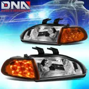 FOR 1992-1995 HONDA CIVIC PAIR LED TURN SIGNAL HEADLIGHT CORNER LAMP SET CHROME (for: Honda Civic)