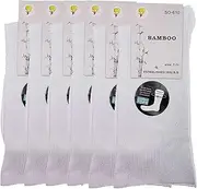 Boutique Retailer Bamboo Diabetes Circulation Eco Sox Premium Loose Top Socks, White, Size 7-11 (Pack of 6)