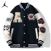 在飛比找ETMall東森購物網優惠-喬丹春秋季青少年貼標裝飾棒球服