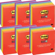 Pack 6 Post-It Super Sticky Notes 76x76mm Marrakesh Colours 5 Pads
