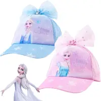 在飛比找momo購物網優惠-【TDL】冰雪奇緣兒童帽子網帽遮陽帽棒球帽蝴蝶結款 2213