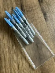 Sharpie Classic Fine Point Permanent, BLUE ICE Bullet Tip (5 MARKERS+CARRY CASE)