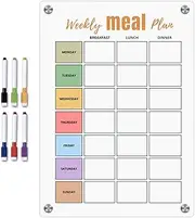 Magnetic Meal Planner - Magnetic Weekly Meal Planner, Magnetic Shopping List Pad | Erasable Whiteboard Refrigerator, Breakfast Meal Organizer,
