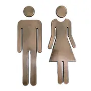 Man & Woman Toilet Sticker WC Decals Toilet Signs Restroom Washroom Signage Plaque For Home Hotel Restaurant Bronze