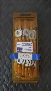 100pcs Alpha Heat Shrinkable Ring Terminal 10-12Awg 3/8" Stud - # FIT-CRIMP-34
