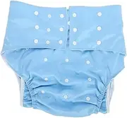 Washable Adult Pocket Nappy Cover Adjustable Reusable Diaper Adult Diaper Pants Old People Incontinence Pants Underwear(Blue)