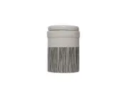 MOG AND BONE CERAMIC CANISTER GREY STRIPE