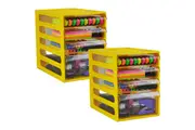2x 4-Tier Office Cabinet Storage Station Drawer Home Stationary Box - Banana