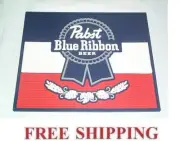 PABST BLUE RIBBON PBR WAIT STATION RUBBER SPILL MAT BAR COASTER 13x11 NEW