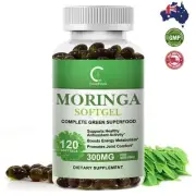 Organic Moringa Capsules Vegan Supplement Support Blood Sugar Immune Healthy