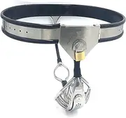 HCUDFN SM Stainless Steel Chastity Belt Lingerie Chastity Cage SM Bondage Chastity Belt Sex Toys for Men Couples(Waist 60~90cm)