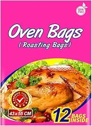 12 Counts Oven Bags Turkey Size, Cooking Roasting Large Size (17×22 Inch) for Turkey Meat Fish and Vegetables