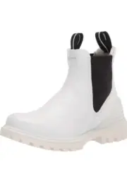 ECCO Women's Tredtray Chelsea Boot Bright White Lug Sole EU 41 Size 10 - 10.5 US