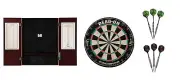 Bristle Dartboard + Mahogany Steel Tip Cabinet + Sidewinder & Fatal Shot