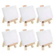6set 4"x6" Canvas Easel Mini Stretched Display Canvas Panel Tripod Holder Stand