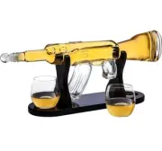 Gifts for Dad, Whiskey Men, Decanter Rifle with 2 Clear