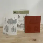 Stampin Up! HEARTLAND Barn Tractor Boy Geese Dog Farm 4 Rubber Stamps 143892 NEW