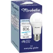 Mirabella LED GLS Edison Screw 9W 806lm Cool White Light Globe each