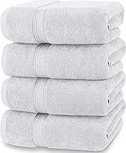 Utopia Towels 4 Pack Premium Bath Towels Set, (27 x 54 Inches) 100% Ring Spun Cotton 600GSM, Lightweight and Highly Absorbent Quick Drying Towels, Perfect for Daily Use (Silver)