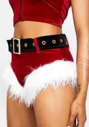 [J Valentine] High Waisted Shorts With Fur Trim