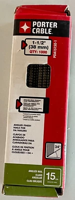 Porter Cable Angled DA 15 Gauge Finish Nail 1-1/2" (38mm) 850 count PDA15150-1