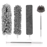 Microfiber Feather Duster 5-in-1 Kit, Dusters for Cleaning, Duster with Exten...