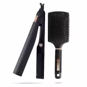 TYME Obsidion Kit w/All In One Pro Heat Tool and Paddle Hair Brush, Black