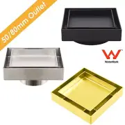 Bathroom Tile Insert 100-200mm Square Stainless Floor Waste Drain Shower Grate