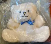 New Trudi Q Tips White Polar Bear Plush Stuffed Puppet Toy Sealed 9" Tall