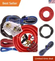 5000 Watts 0 Gauge Amplifier Wiring Kit Car Truck RV ATV Blue Fuse Included