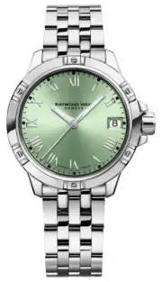 Raymond Weil Tango Stainless Steel Green Dial Quartz Womens Watch 5960-ST-00520