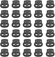 50 Pieces Spring Cord Locks Rope Toggle Stop Cordon Drawstring Sewing Accessories Stopper Shoelace Sport Clothes (2.4cm, Black)