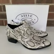 Steve Madden Women’s Barnett Snake Print Slip On Ankle Boots US 8.5 M NEW