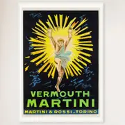 Galrie Vintage Vermouth Martini Rossi Torino Advertising Poster for Home Decor, White Frame, A1 60 x 84cm (23 x 33inch)
