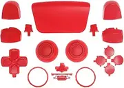 WPS Replacement Clip Shell Touch Pad Thumbsticks Dpad R1 L1 Trigger Buttons w/Accent Rings Set for PS5 Playstation Controller (Red)
