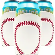 TahoeBay Baseball Can Coolers (12-Pack) Party Decorations Sports Themed Team Accessories Favors College Ball Game Decor Bulk Beer Insulating Sleeves Soda Gift Beverage Blanks for Vinyl Neoprene