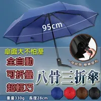 在飛比找PChome24h購物優惠-【樂邦】全自動開收摺疊八骨三折晴雨傘