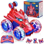 Remote Control Car,RC Cars with 360° Flips Stunt Kids Toys Car with Wheel Lights, 4WD 2.4Ghz Remote Control Car Boy Toys Indoor Outdoor All Terrain Electric RC Car Toys Gifts for 3-10 Boys Girls