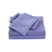 Royal Comfort Bed Sheet Set w/ 2x Pillowcases Bamboo Cooling 2000TC Mid Blue